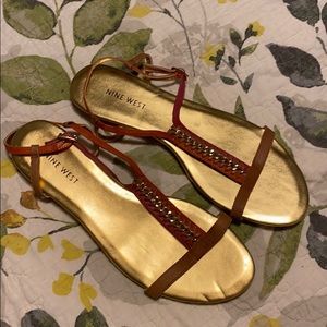 Nine West leather summer sandals NWT! 8.5